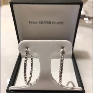Silver plate hoop earrings